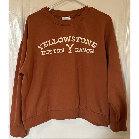Yellowstone Dutton Ranch Women's Rust Orange Pullover Sweatshirt Size XL - Picture 2 of 4